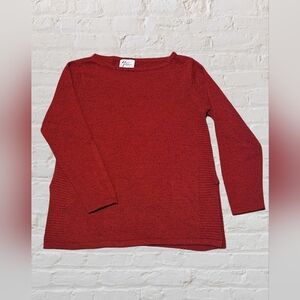 'Andrea Jovine' brick red marled knit sweater, Sz. M